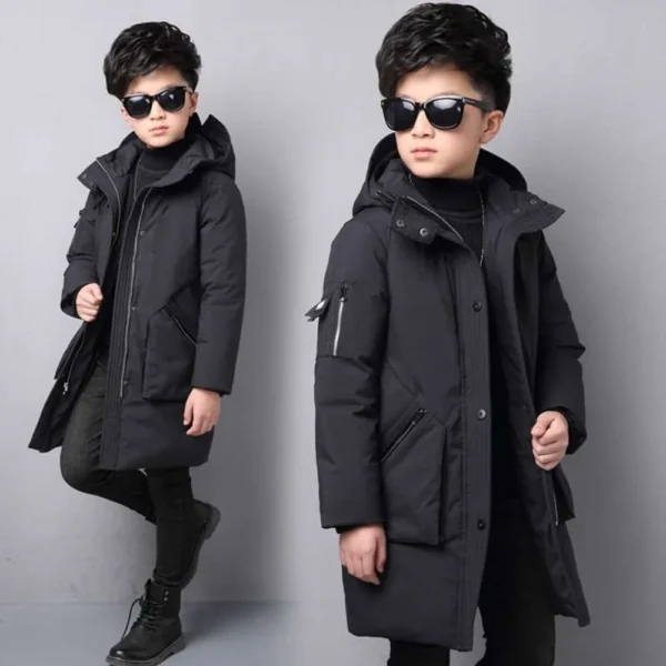 -30 degree children clothing boy clothes warm winter down cotton jacket Hooded coat Teen thicken outerwear kids parka