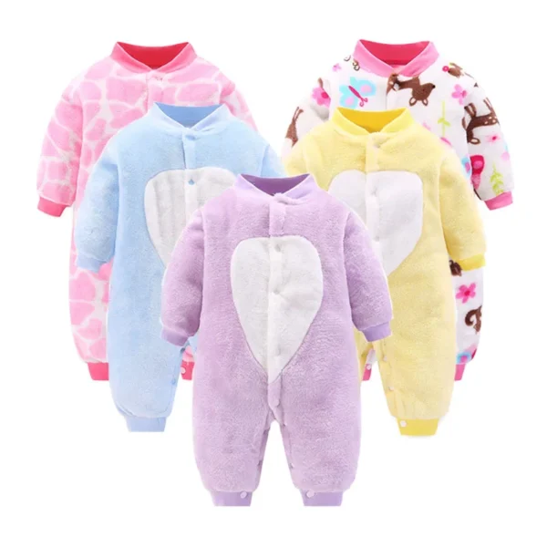 Newborn Jumpsuit For Kids Spring Winter Baby Clothes For Newborns Jacket Coat For Girls Boys Soft Flannel Sleepwear Baby Romper