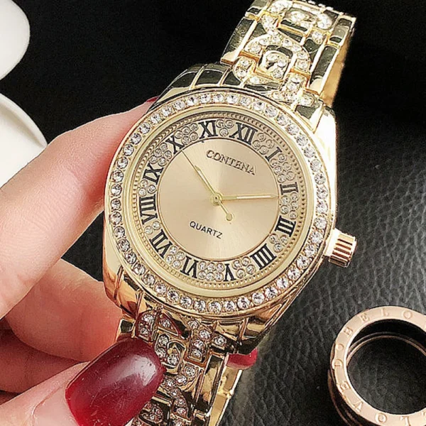 Reloj Mujer 2024 New Fashion Ladies Watches Luxury Brand Stainless Steel Roman Numeral Display Watch For Women Relogio Feminino