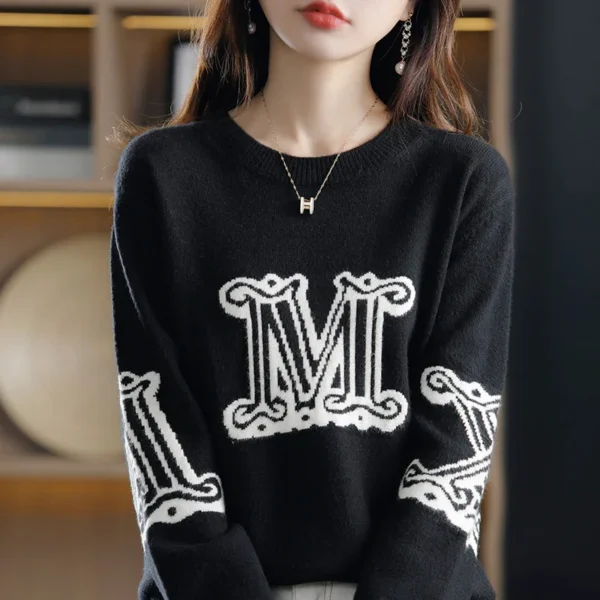 2021 cashmere elegant women's sweater knitted cashmere sweater pullover o-neck loose and soft women's sweater Pullover