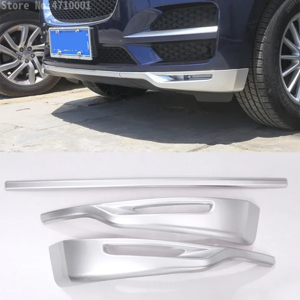 For Jaguar F-Pace F Pace Prestige Premium 2016 2017 2018 Car-styling ABS Chrome Car Front Grill Bumper Cover Trim Set of 3pcs