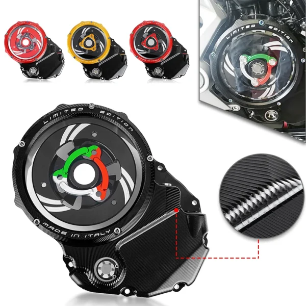 Racing Clear Clutch Cover & Spring Retainer For Ducati X Diavel 1200 X-Diavel XDiavel 1260 2016 - 2020 2017 2018 2019