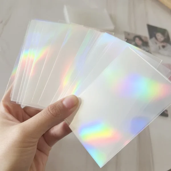 50pcs 20 silk high transparent CPP card film laser love small card protective film Kpop card protective film Home Decor