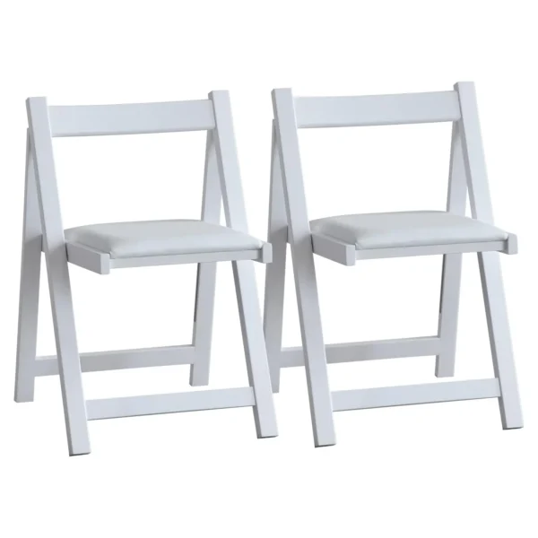 Wooden Folding Dining Chairs with Padded Seats 2 Pack Foldable Chair for Kitchen Table Event Party Garde