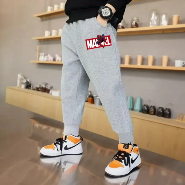 Superhero Children's Pants Cartoon Print Spider Man Boys' Sports Pants Kid Fashion Street Wear Autumn/Winter Trousers