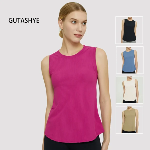 5Colors Yoga Shirt Women Gym Shirt Quick Dry Sports Shirts Back Gym Top Women's Fitness Shirt Sleeveless Sports Top Yoga Vest
