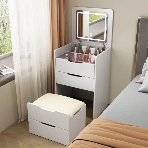 3 in 1 Vanity Desk with Plip Top Mirror, Small Make Up Vanity Set Makeup Vanity with Drawers, Dressing Table for Bedroom