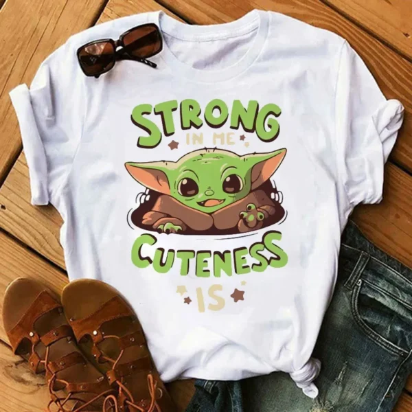 New Cartoon Children ​T-shirt The Mandalorian Yoda Kawai Star Wars T Shirt Boys Girls Summer Cotton Kids Top Casual Baby Tee