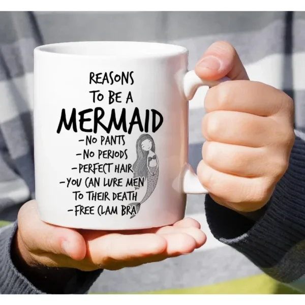 Retreez Funny Mug To Be Mermaid Ceramic Coffee Mugs Sarcasm Birthday Gifts for Friends Coworkers Siblings Mom Sister Girlfriend