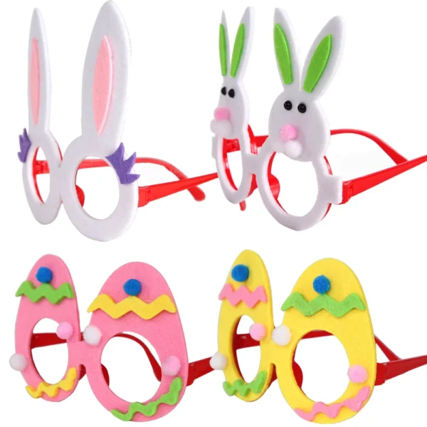 Easter Fun Glasses Easter Party Decorations Kids Bunny Egg Shape Photo Eyeglasses Happy Easter Decorations Photo Booth Props