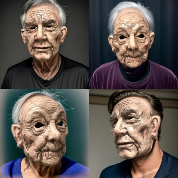 Old Papa Cosplay Party Mask for Men and Women, Halloween Funny, Hilarious, Elder Grandfather, Wrinkle Costume Props