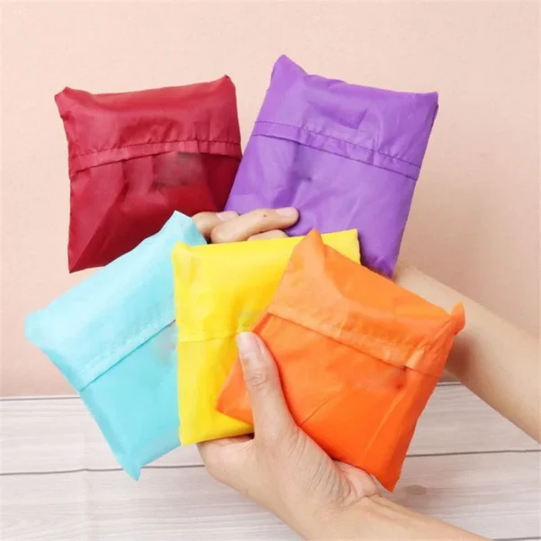 Square Pocket Waterproof Shopping Bag Portable Folding Creative Reusable Foldable Shopping Bag Eco Tote Market Grocery Bag