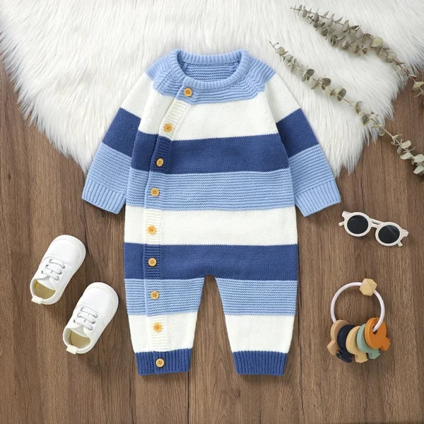 Winter Baby Rompers Clothes Autumn Full Sleeves Newborn Boys Girls Sweaters Jumpsuits Knitted Spring Outwear Infant Outfit 0-18m