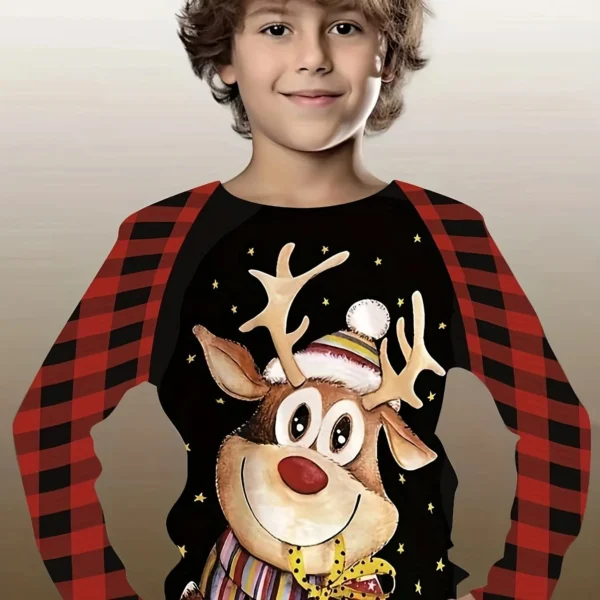 Kids Long T Shirt 3D Print Christmas Pattern Fashion Casual Tshirt Boy Girl Unisex Children Clothing Tshirt Girls Clothes