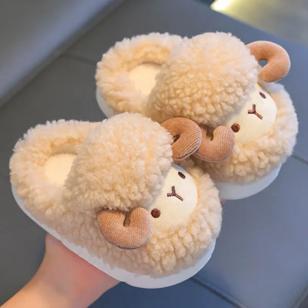 Autumn Winter New Warm Shoes for Children Thicken Fleece Kids Sllipers Boys and Girls Anti-slip Soft Bottom Home Shoes