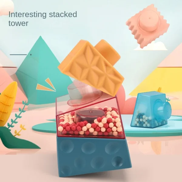 Montessori Silicone Baby Cubes for Kids Soft Teether Block for Toddler 0 12 Month Newborn Sensory Toy Boy Build Block Game Child