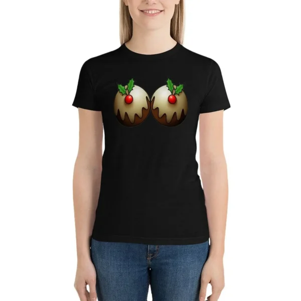 Christmas puddings T-Shirt summer top Aesthetic clothing Woman fashion