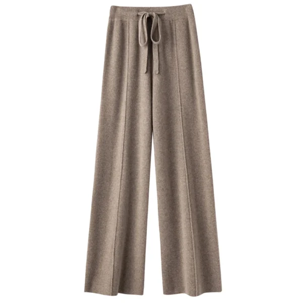 High-end women's autumn and winter new 100% pure wool high waist loose wool pants straight wide-leg pants.