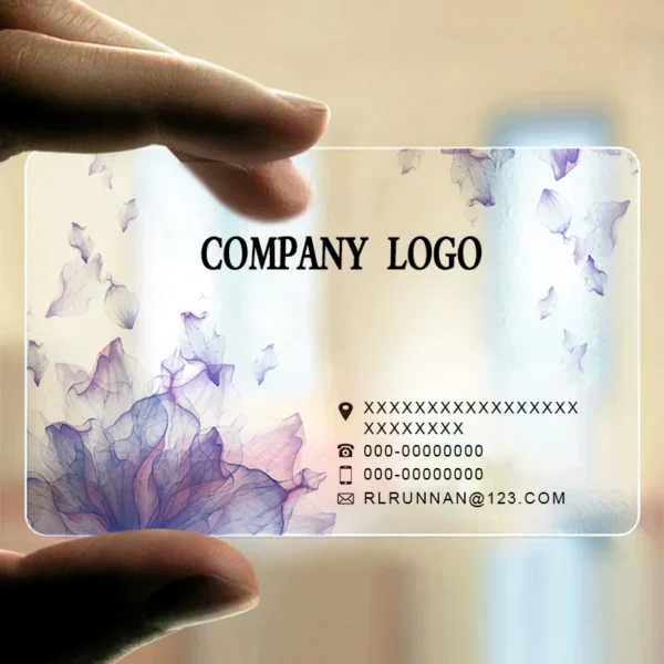Custom Transparent PVC Card And Personalized Clear Card Plastic Identity Waterproof Business Round Corner Single Side Card