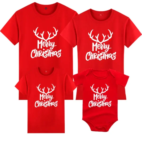 2023 Merry Christmas Family Matching T-shirt Mommy Daddy Daughter Son Funny Christmas T-shirt Clothes Mom Dad Kids Baby Outfit