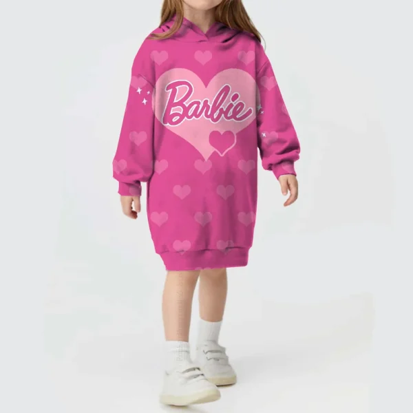 Baby Girl Barbie Princess print Birthday Party Hoodies New Girls Autumn and Winter Printed Sweatshirt Baby Girls Hoodies Dress ﻿