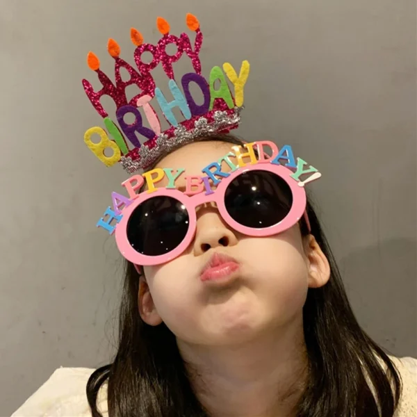 Birthday Party Glasses Happy Birthday Headband Birthday Party Photo Props Dress Up Fun Party Glasses Decoration