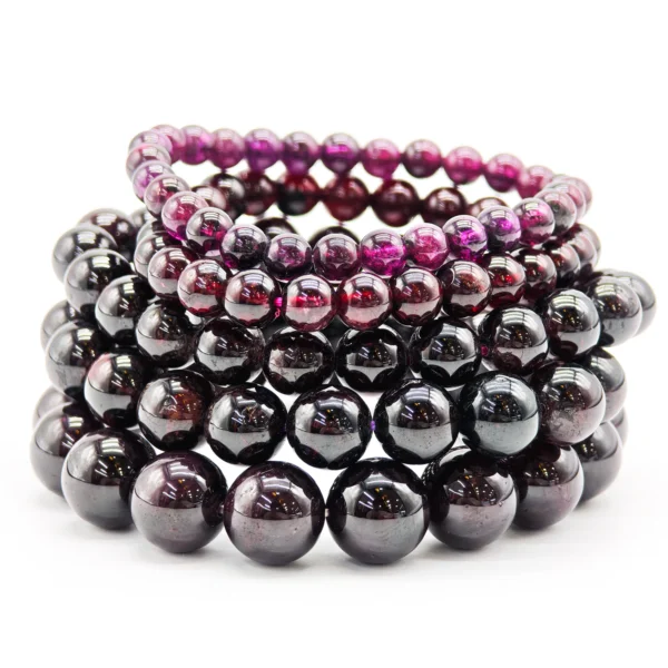 Gorgeous Garnet Bracelet with 4/6/8/10/12mm Beads, Enhancing Your Charm and Confidence, Attracting Love and Blessed Luck
