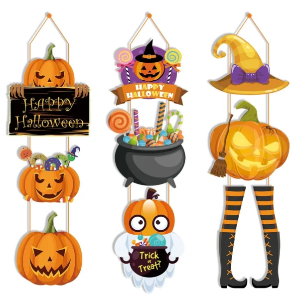 Halloween Party Decoration Pumpkin Magic Hat Door Hanging Ghost Festival Scene Decoration Pendants Happy Halloween Day 2024