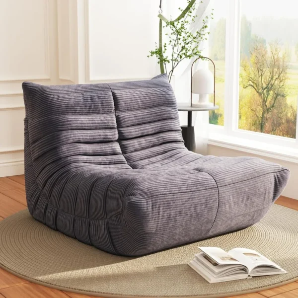 sofa.Bean Bag Chair, Lazy Floor Sofa Couch for Adults and Kids, Fireside Chair with Ergonomic Design, Memory Foam Lounge Chair