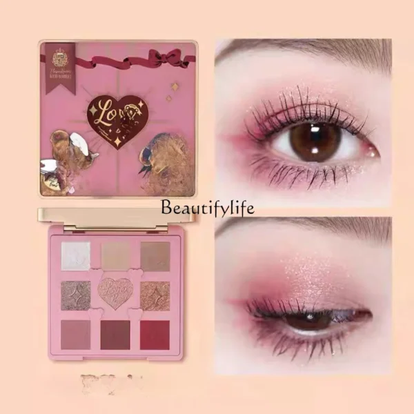 Flower Knows Eye Shadow Nine Colors Eye Shadow Plate Delicate Shimmer Sequins Earth Colors