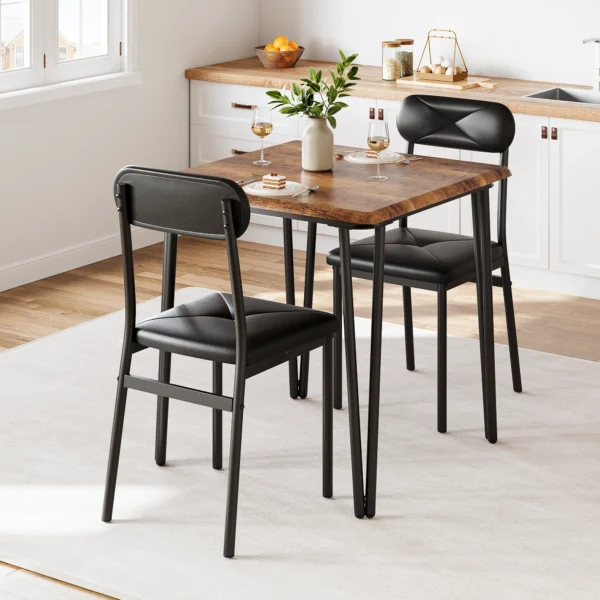Small Dining Table Sets for 2 with Upholstered Chairs kitchen Dinner Table and Chairs Set of 2 Furniture for Dining Living Room