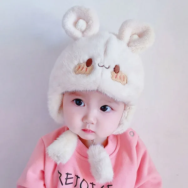 5-24 Months Cozy Plush Bear Infant Winter Hat for Baby Boy Girl with Ear Flaps Cute and Warm Toddler Beanie Cap for Little Ones