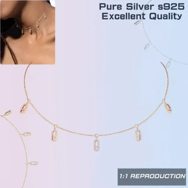 MESSIK high-quality original Sterling Silver 925 Necklace woman Jewellery Luxury brand Move Uno Pavé Drop Pendant Choker Gifts
