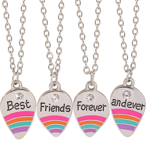4 Pcs Best Friend Necklace for Kids Good The Gift Friendship Jewelry Child Necklaces