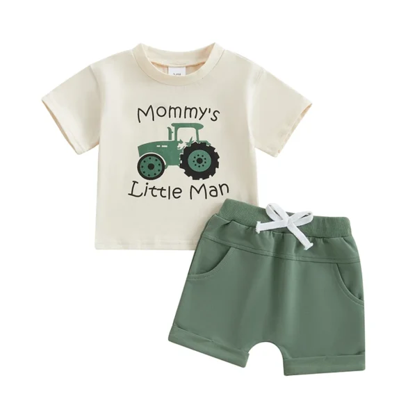 Toddler Baby Boy Summer Outfit Short Sleeve T Shirt Top Casual Shorts Set Infant Newborn Clothes 6 12 18 24 Month 2T 3T