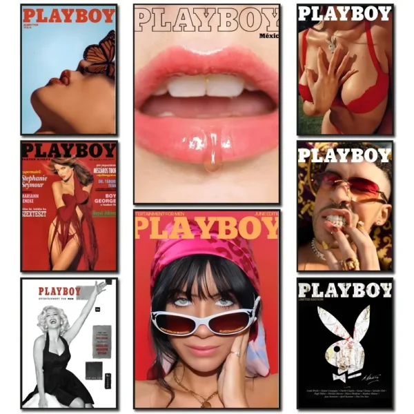 1PC Fashion Magazine Cover Play Boy Poster Paper Print Home Living Room Bedroom Entrance Bar Restaurant Cafe Art