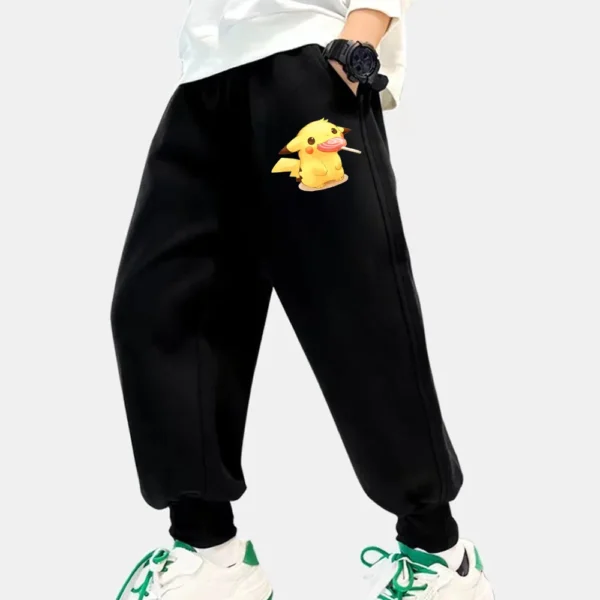 Cartoon Pikachu Printed Children's Pants Autumn and Winter New Collection Soft Comfortable Boys' Sports Pants Trendy Hot Selling