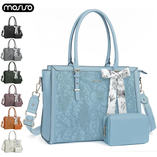 Tote Bag Woman 15 16 17 17.3 inch PU Leather Shoulder Crossbody Designer Luxury Handbags Waterproof Casual Travel Work Briefcase