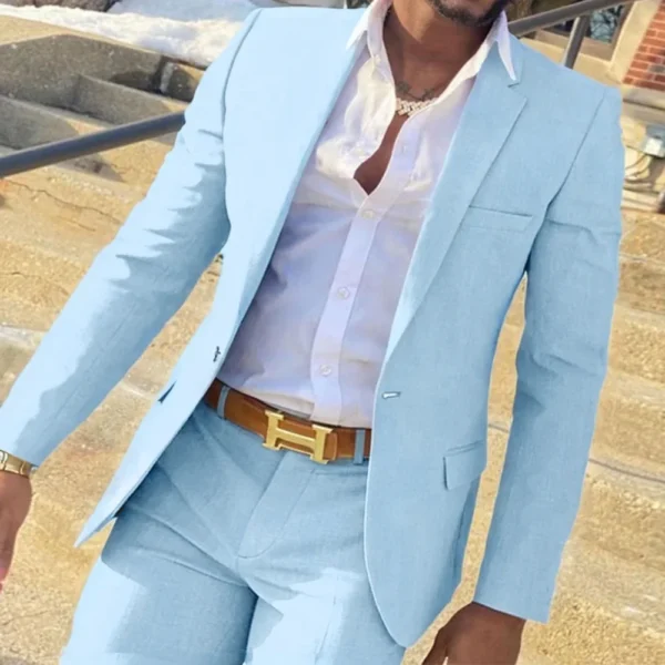 Elegant Men's Suits Notched Lapel 3 Pieces Blazer Vest and Pants Set for Wedding Business Evening Party Tuxedo Suits for Men