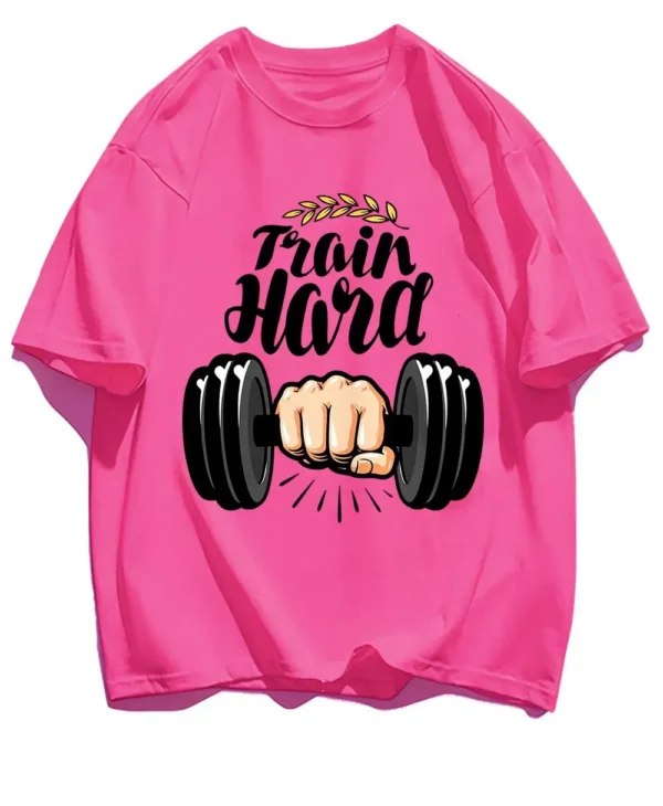 Hand With Dumbbell Gym Fitness Sport Label Womans Tshirt Summer Cotton Leisure T Shirts High-Quality Breathable Leisure T-Shirt