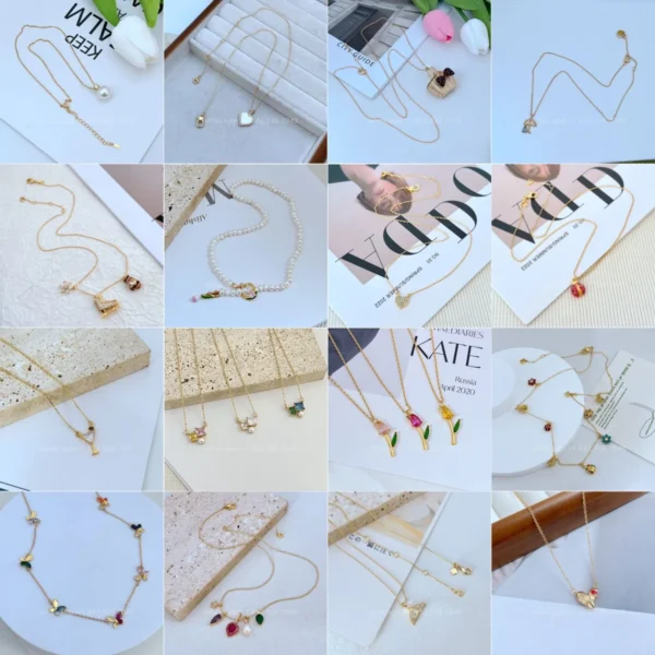 1:1 High Quality Flower Jewelry Necklaces With Card For Women Fine Jewelry Gift For Wife Girlfriend
