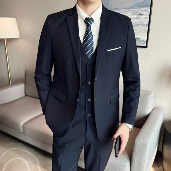 High Quality Business Casual Wedding (suit + Vest + Trousers) 2024 New Fashion Banquet Handsome Men's 3-piece Set S-6XL