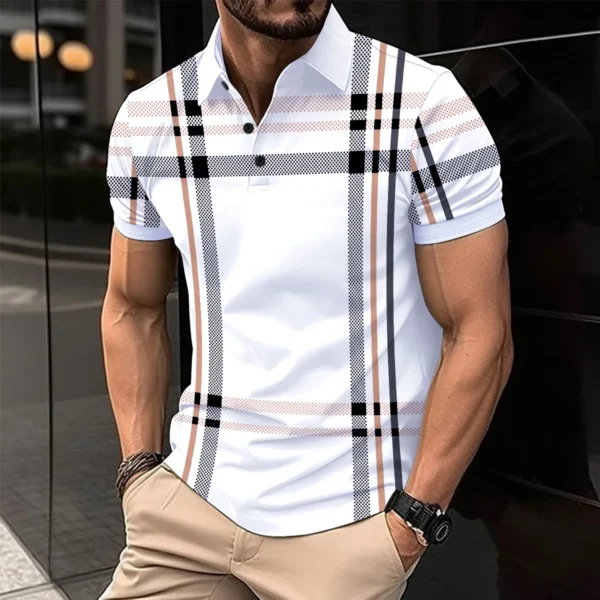 2025 new style Summer Fashion Short Sleeve men's Polo shirt casual button lapel breathable Polo collar party outdoors top