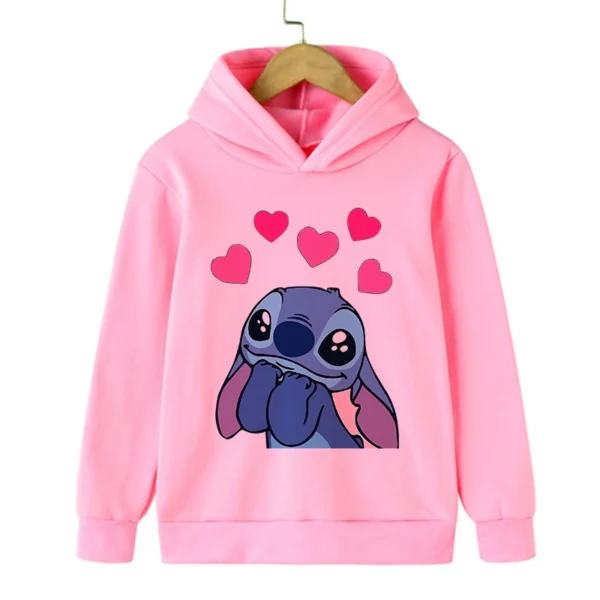 funny Sweatshirts Stitch Hoodie Children Cartoon Clothes Kid Girl Boy Lilo and Stitch Sweatshirt Manga Hoody Baby Casual Top
