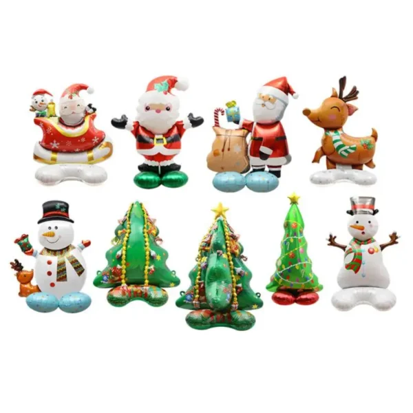 Christmas Foil Santa Claus Balloons Snowman Elk Christmas Tree Balloons for Xmas Inflatable Party Decorations Home Party Decor