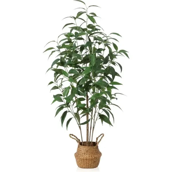 Artificial Eucalyptus Tree,4Ft Tree Fake Plant in Pot for Home and Office Decor,Potted Faux Plants Tall Artificial Trees